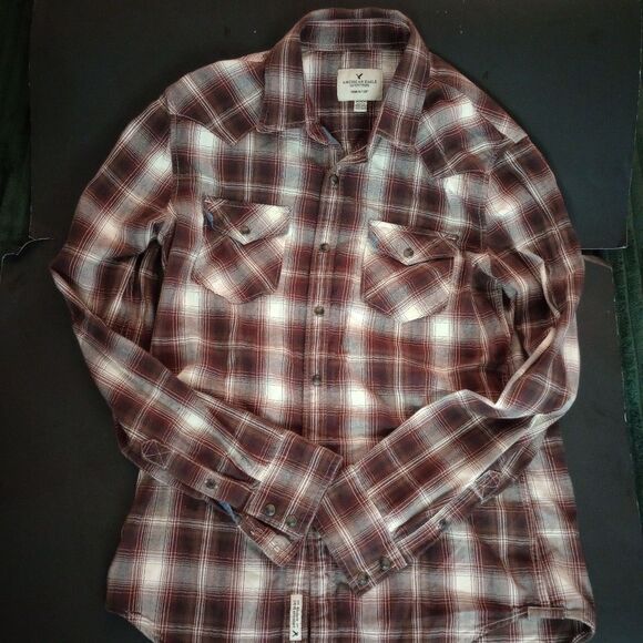 🆕👔 American Eagle Plaid Shirt - Picture 2 of 4